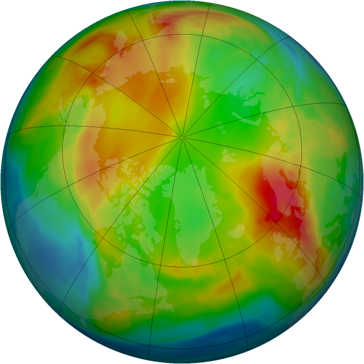 Arctic ozone map for 21 January 2009